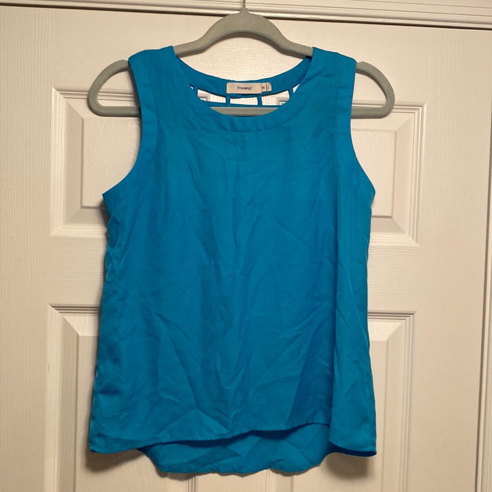 Freeway Teal High Low Tank Top…size S